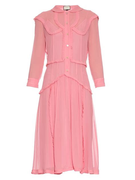 gucci pink silk dress|gucci off shoulder dress.